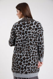 Cardigan lungo maculato