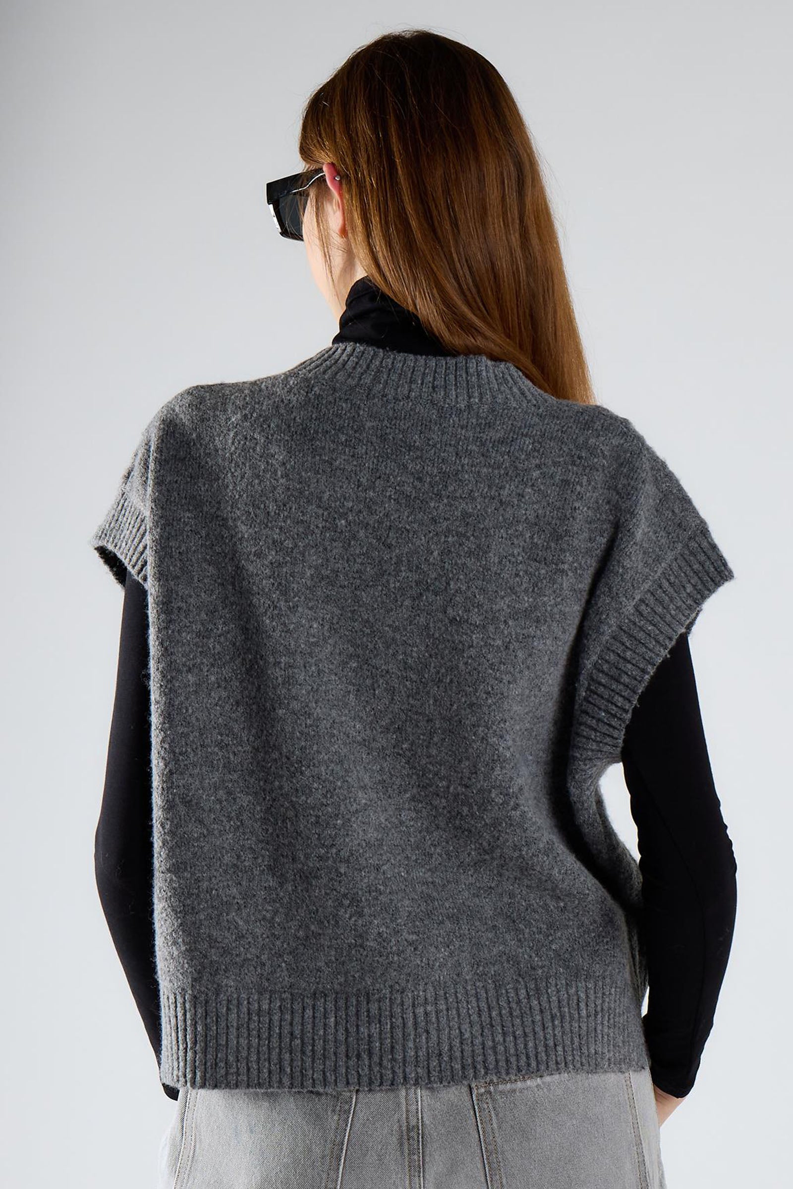 Gilet trecce girocollo