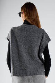 Gilet trecce girocollo