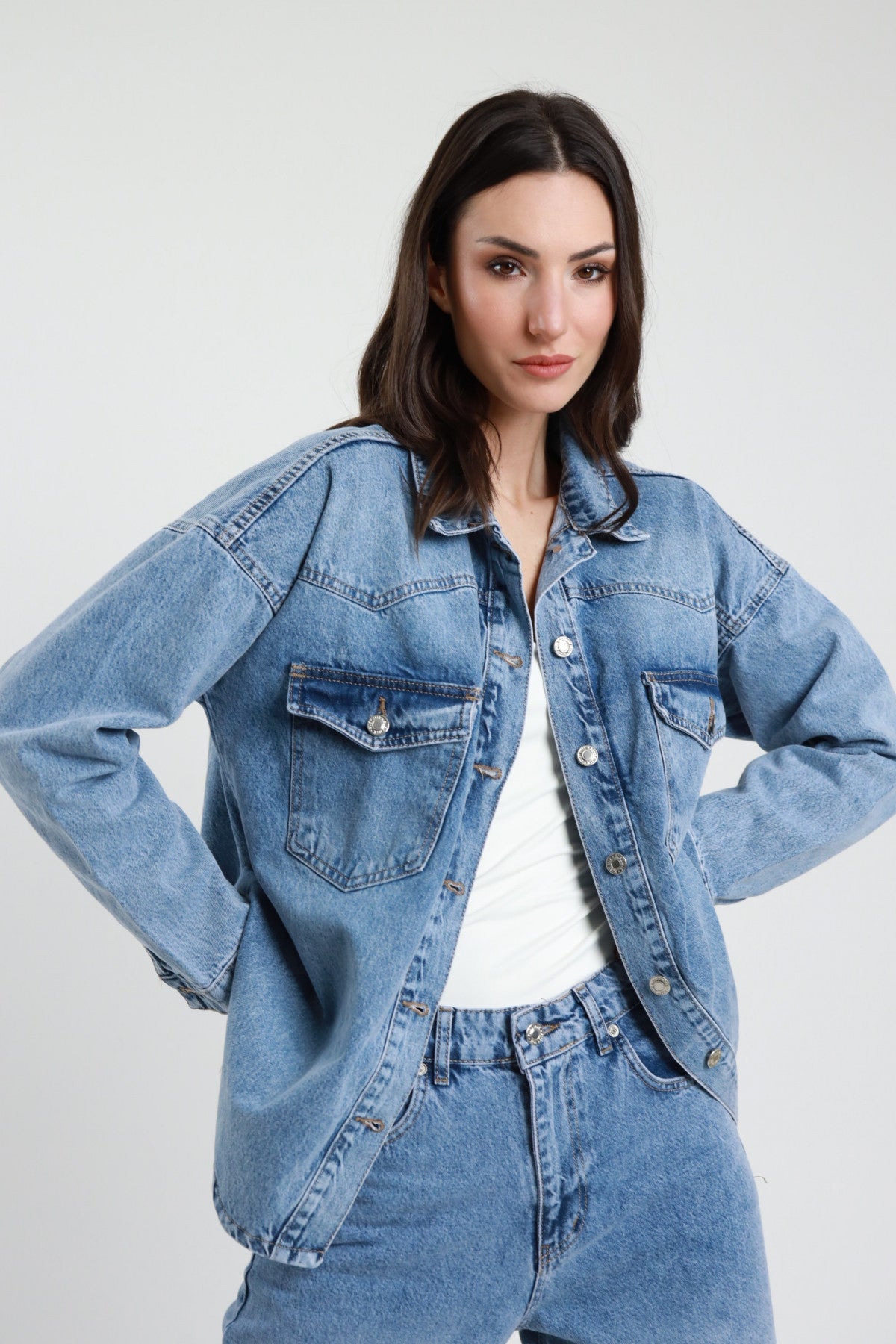 Giubbotto camicia denim