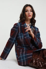 Giacca quadri con spille