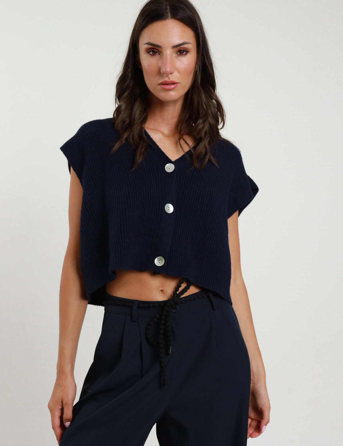 Gilet coste e bottoni