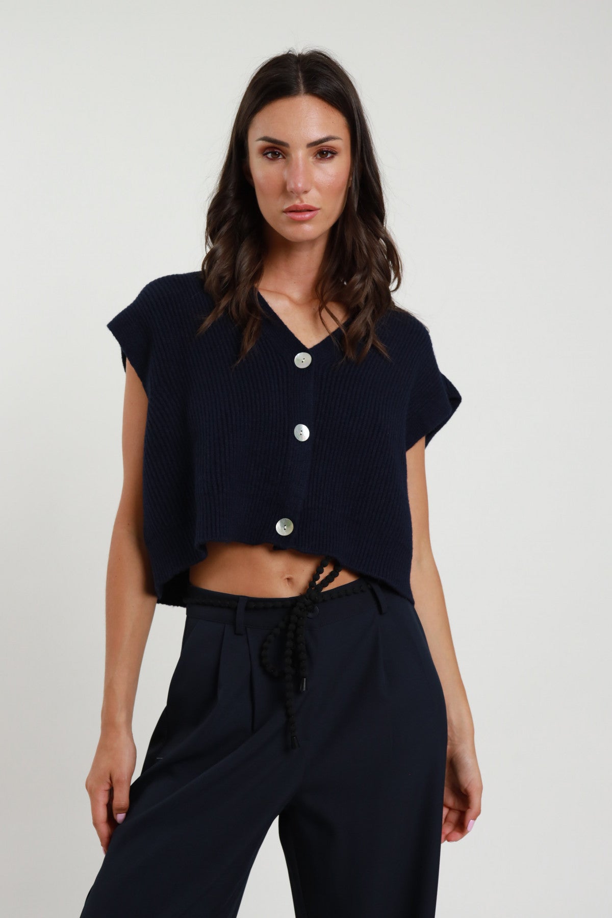 Gilet coste e bottoni