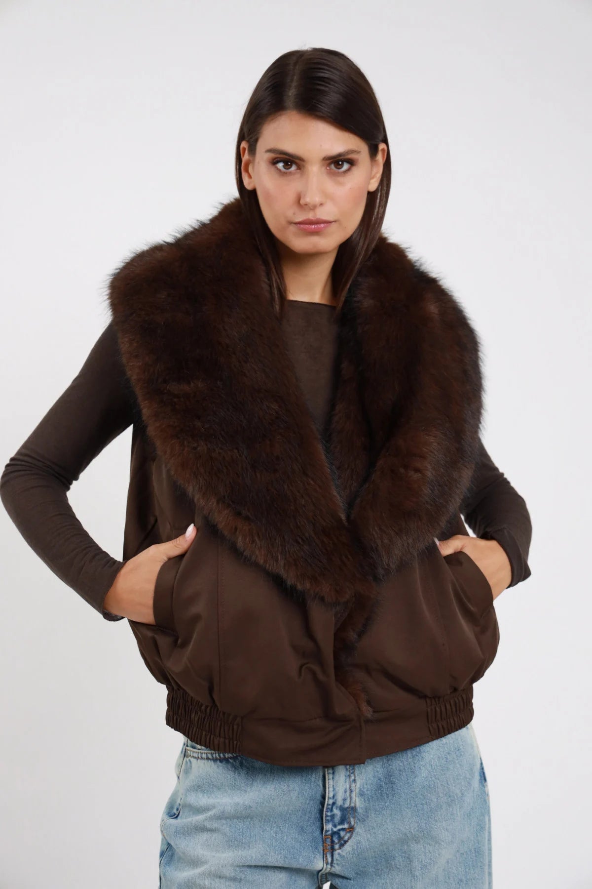 Gilet ecopelliccia double face