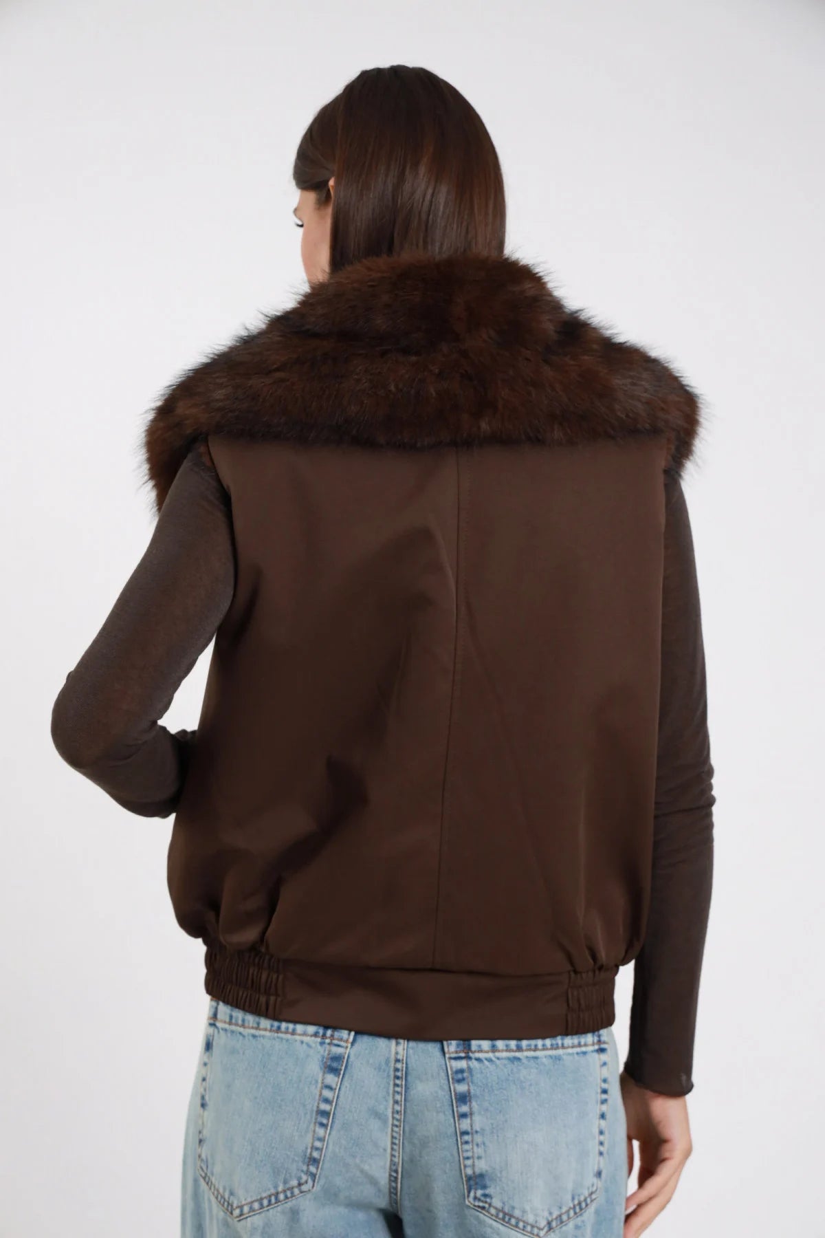 Gilet ecopelliccia double face
