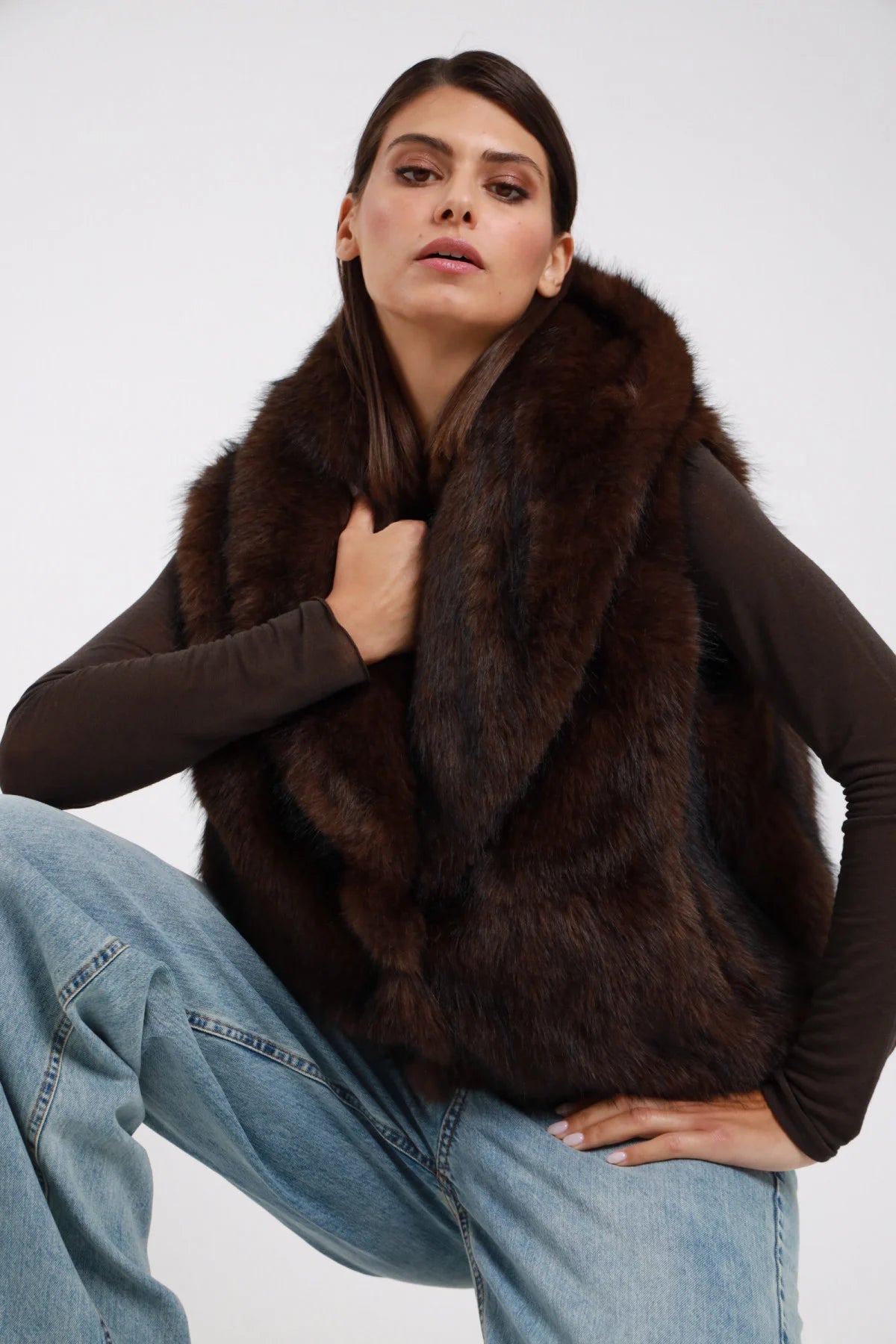 Gilet ecopelliccia double face