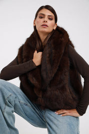 Gilet ecopelliccia double face