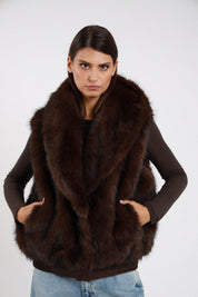 Gilet ecopelliccia double face