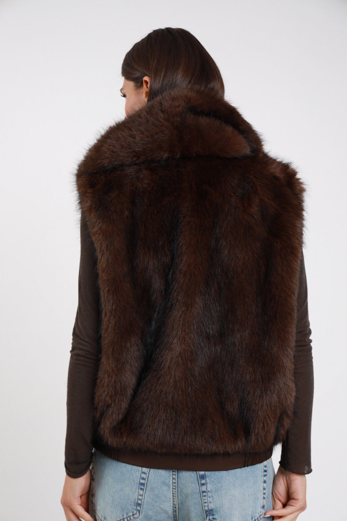 Gilet ecopelliccia double face
