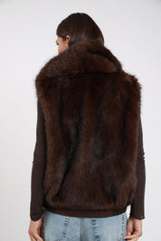 Gilet ecopelliccia double face