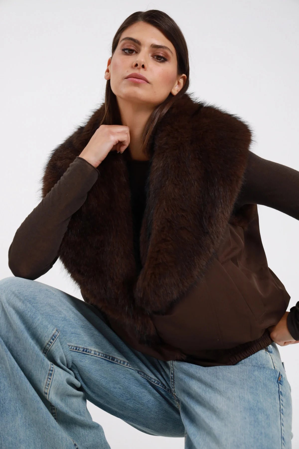 Gilet ecopelliccia double face