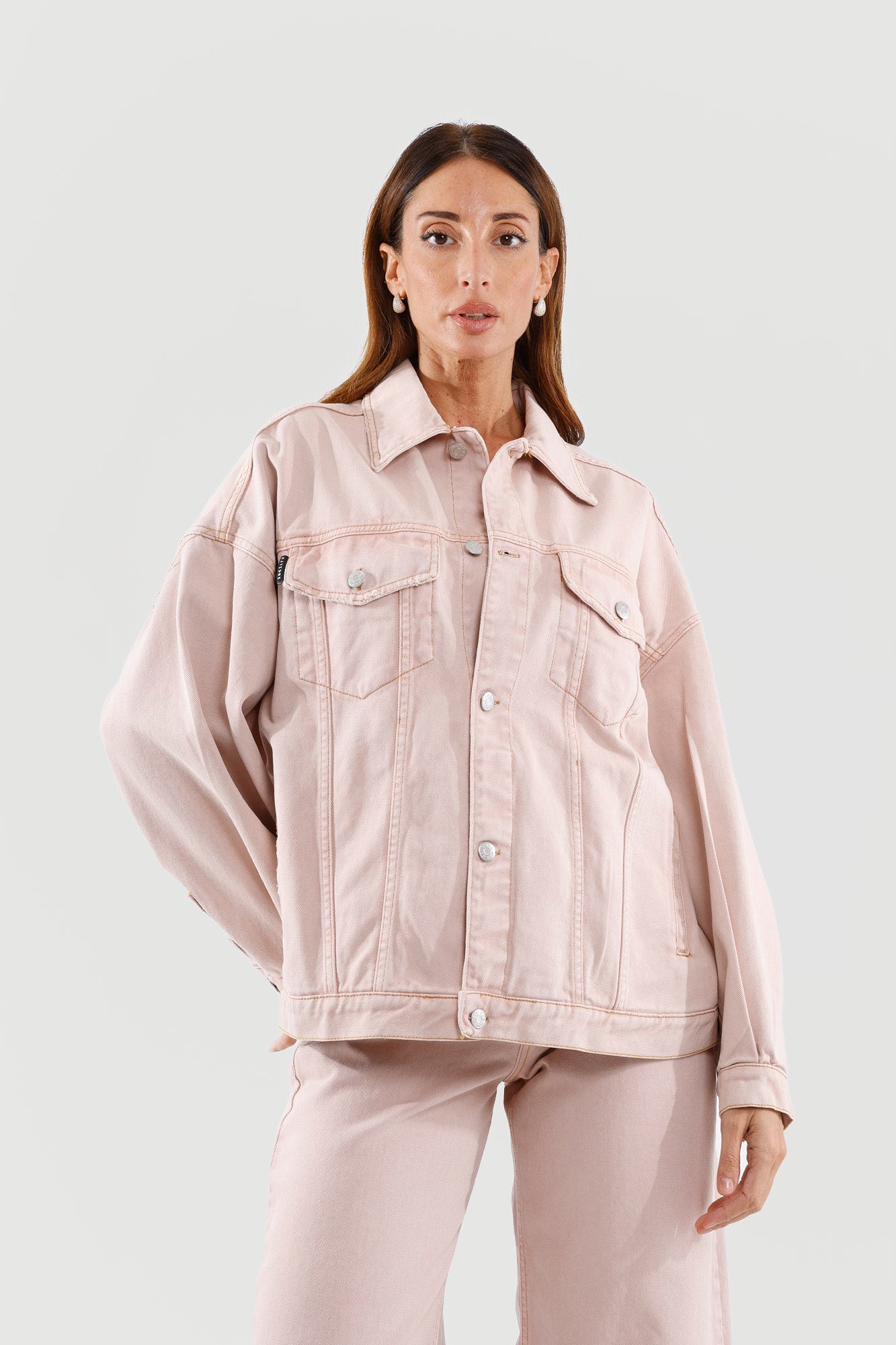 Giubbotto denim rosa