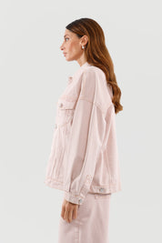 Giubbotto denim rosa