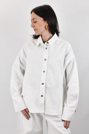 God Save Denim camicia in jeans oversize modello CASSANDRA colore offwhite