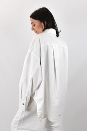 God Save Denim camicia in jeans oversize modello CASSANDRA colore offwhite