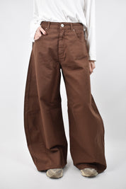 Pantalone God Save Denim IRIDE balloon fit con orlo a taglio vivo moro