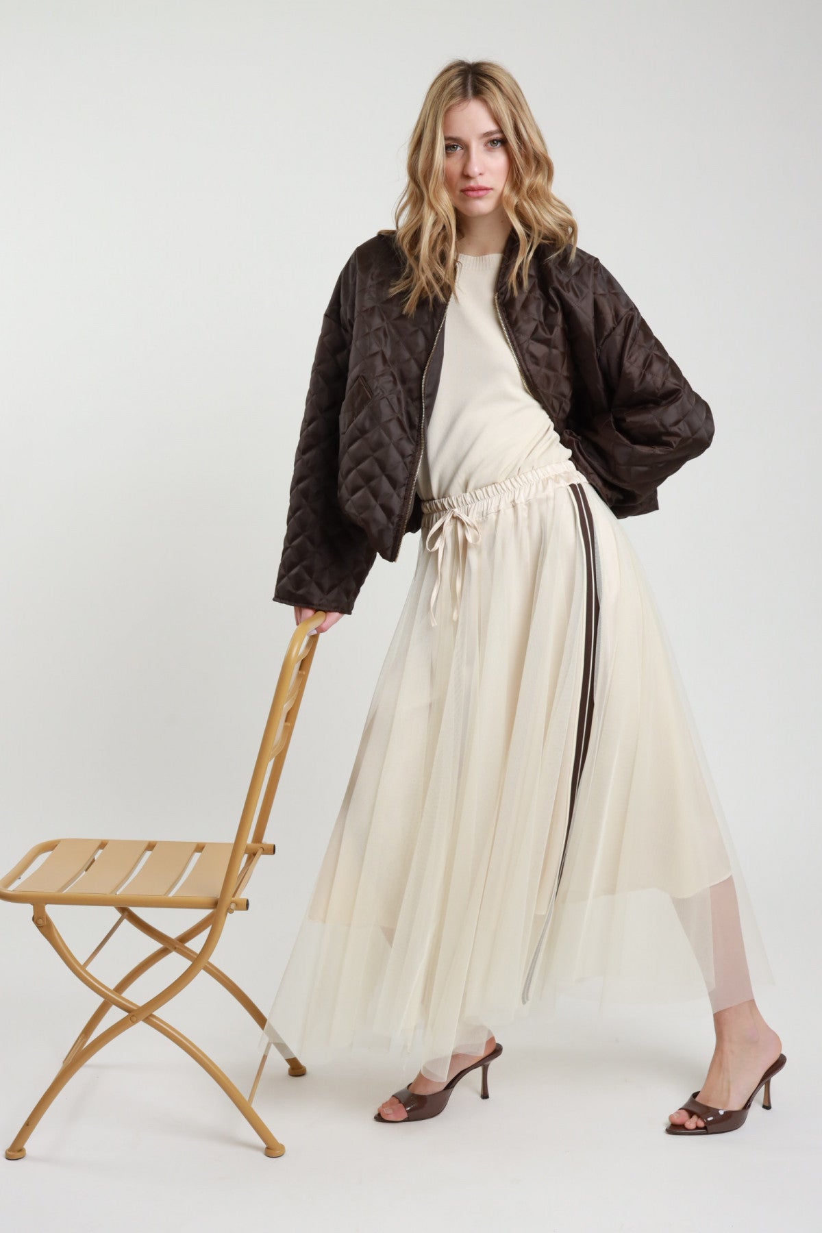 Gonna con tulle e bande