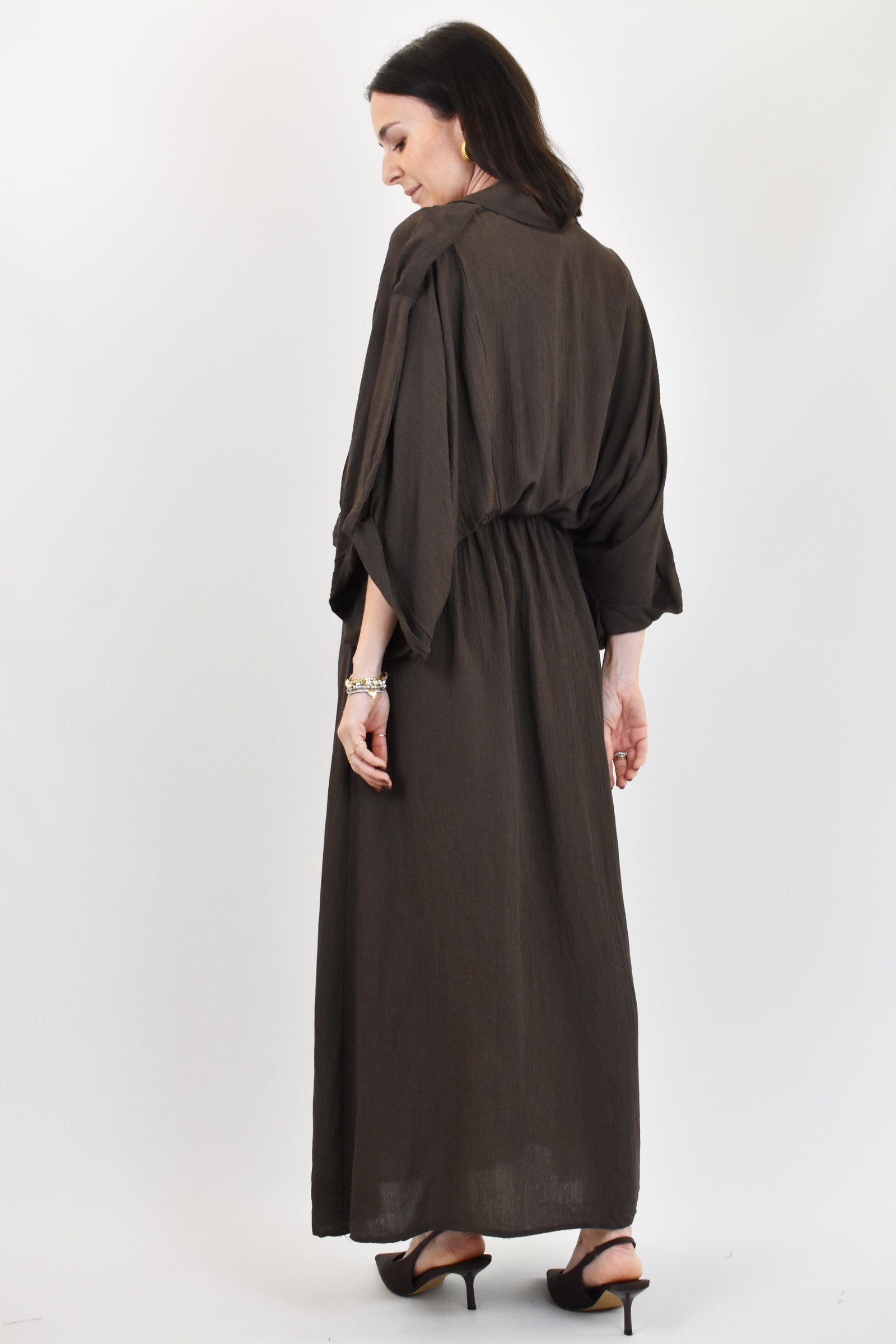 Abito lungo chemisier lurex