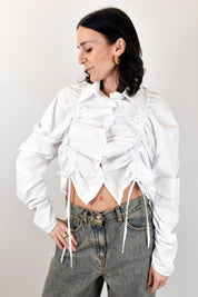 Camicia cotone arricciata