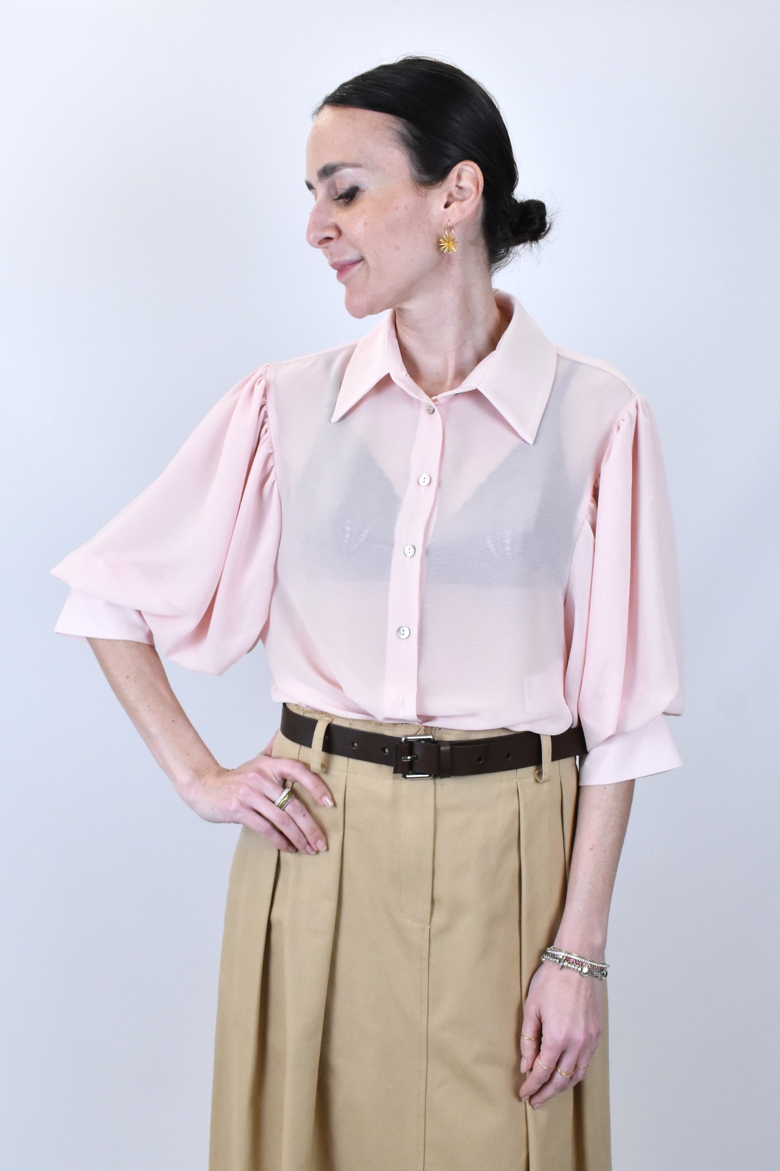 Camicia georgette manica 3/4