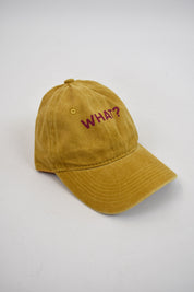 cappellino di Haveone marmorizzato giallo con scritta WHAT, modello wma-q007