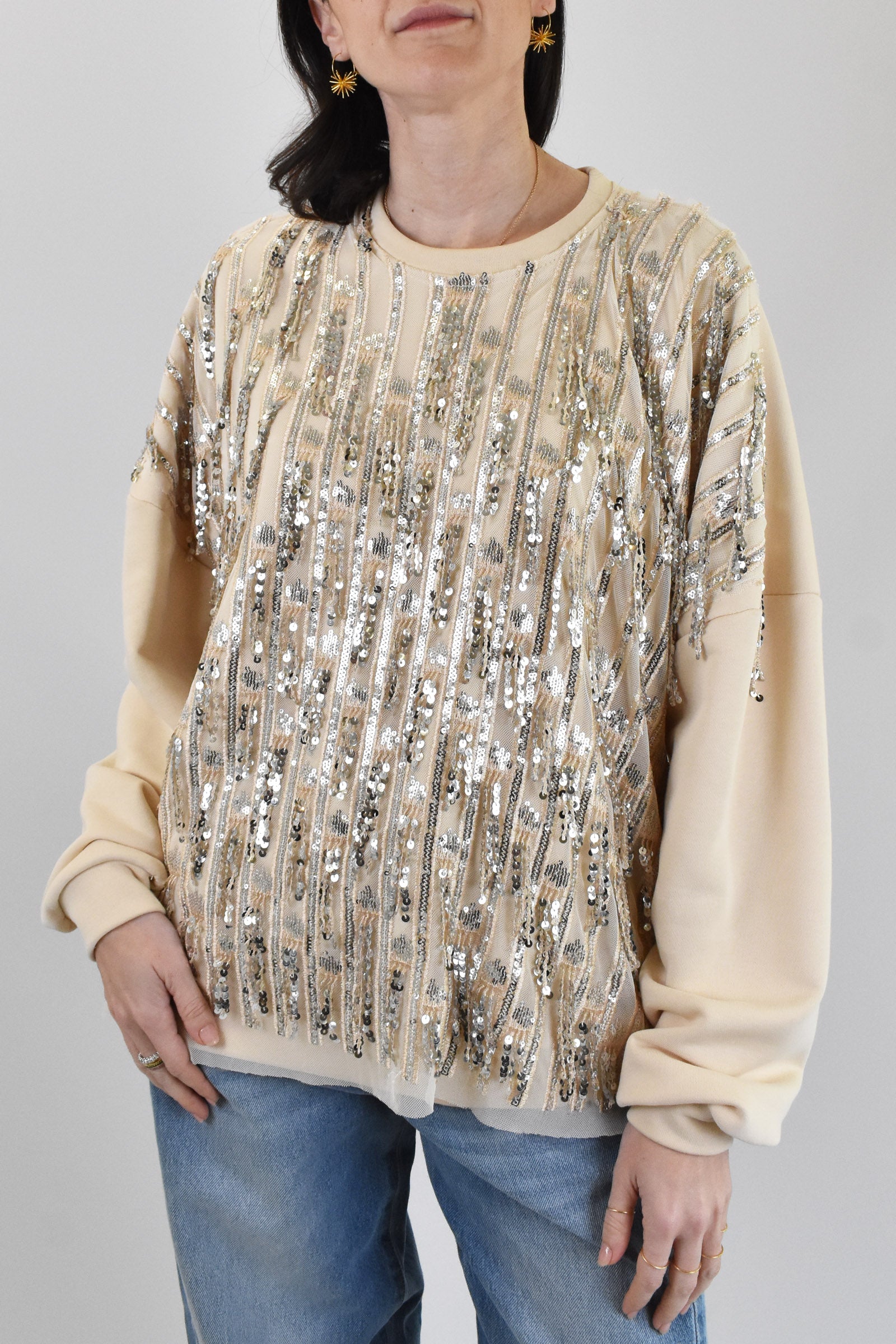 Felpa con fili paillettes