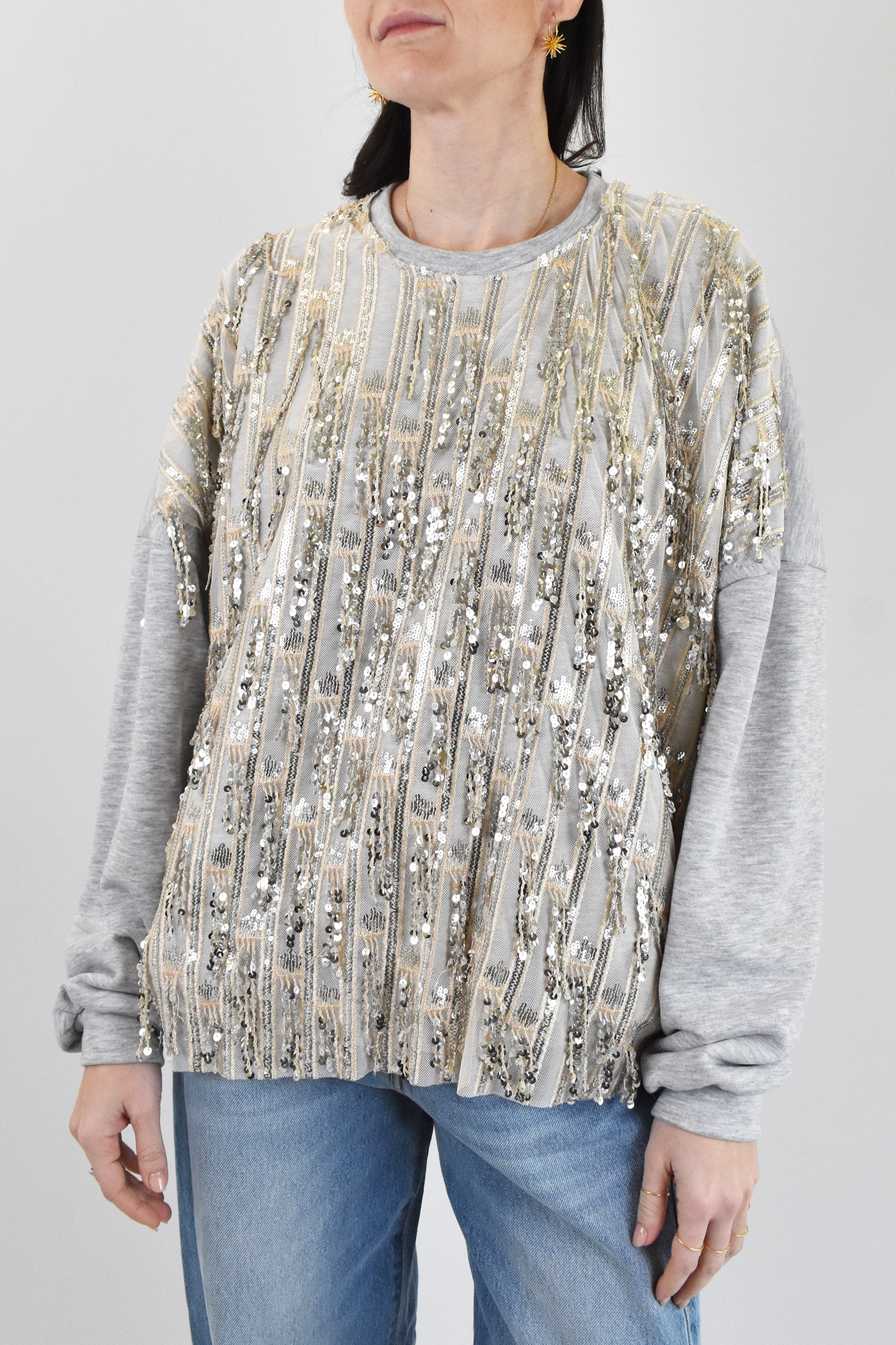 Felpa con fili paillettes