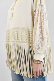 Felpa macramè e frange