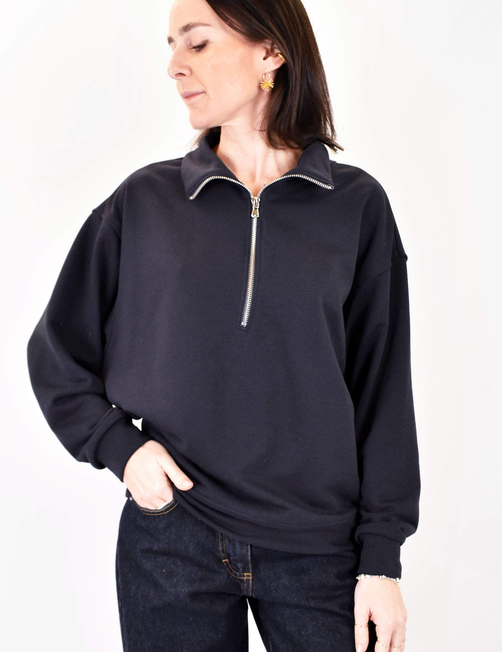 Felpa quarter zip