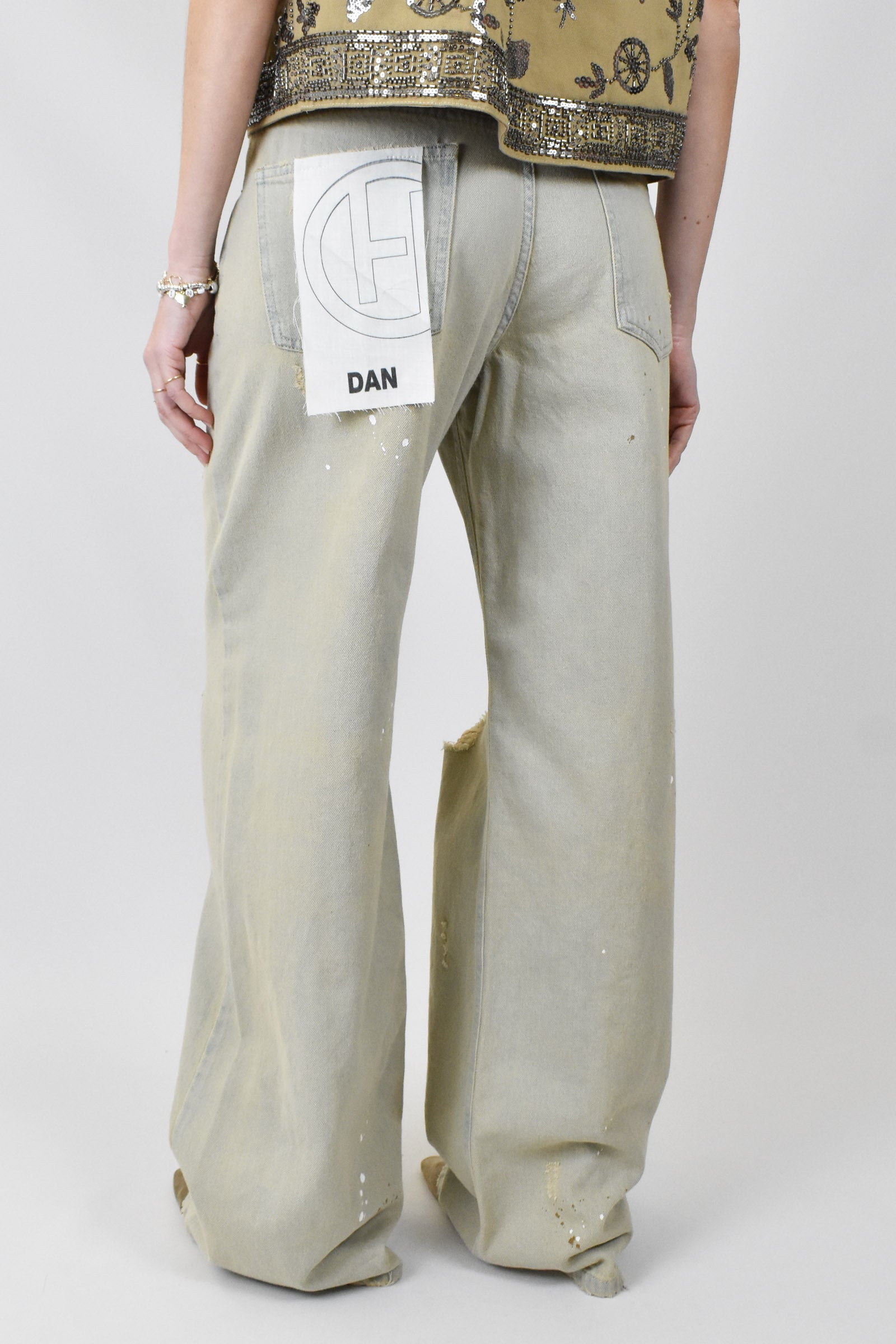 Jeans DAN strappi e vernice