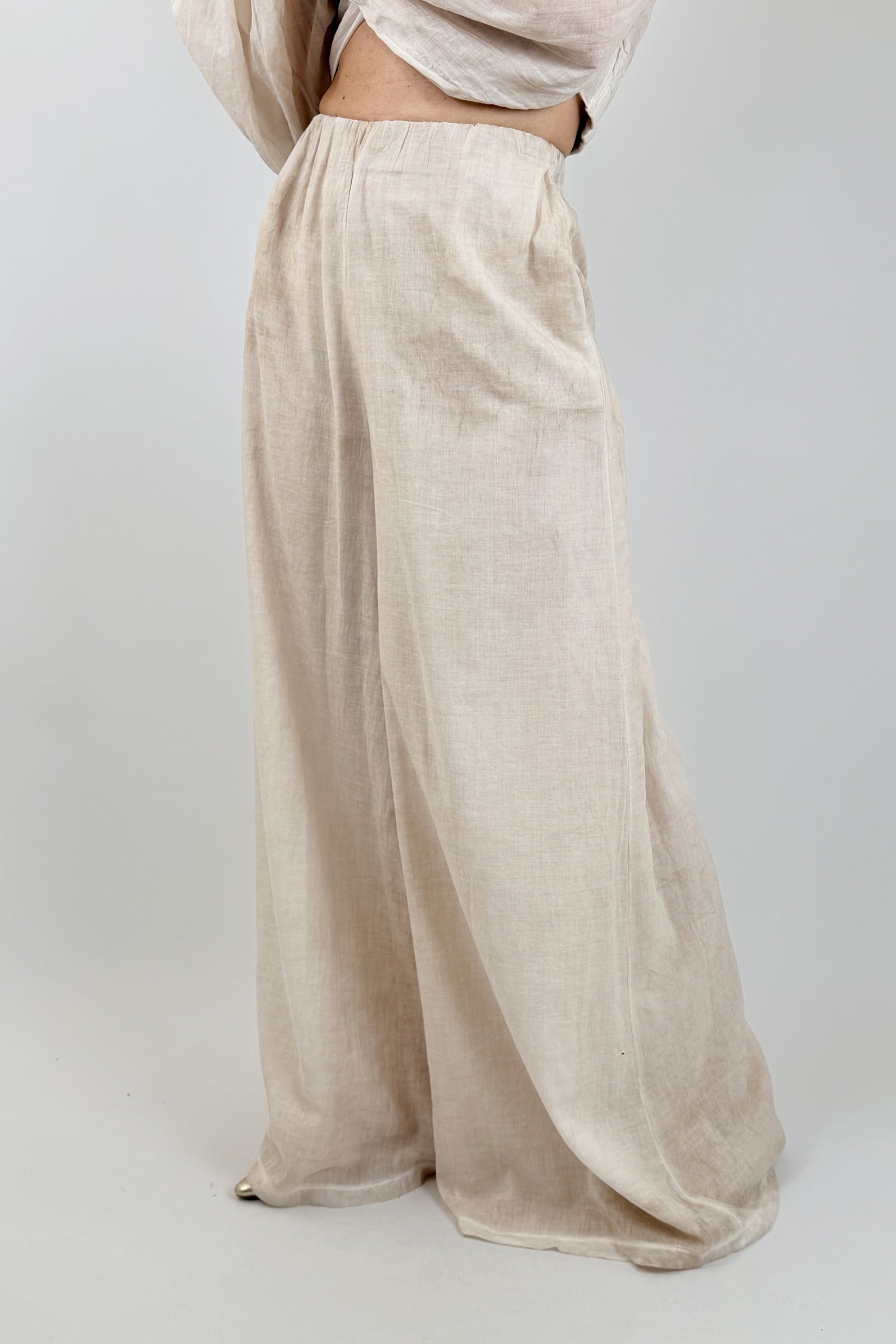 Pantalone mussola con coulisse