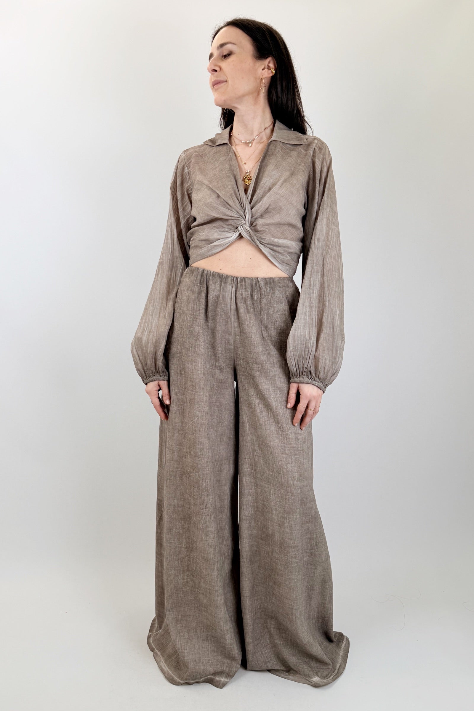 Pantalone mussola con coulisse
