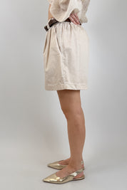 Shorts in mussola con cintura