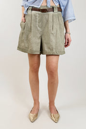 Shorts in mussola con cintura