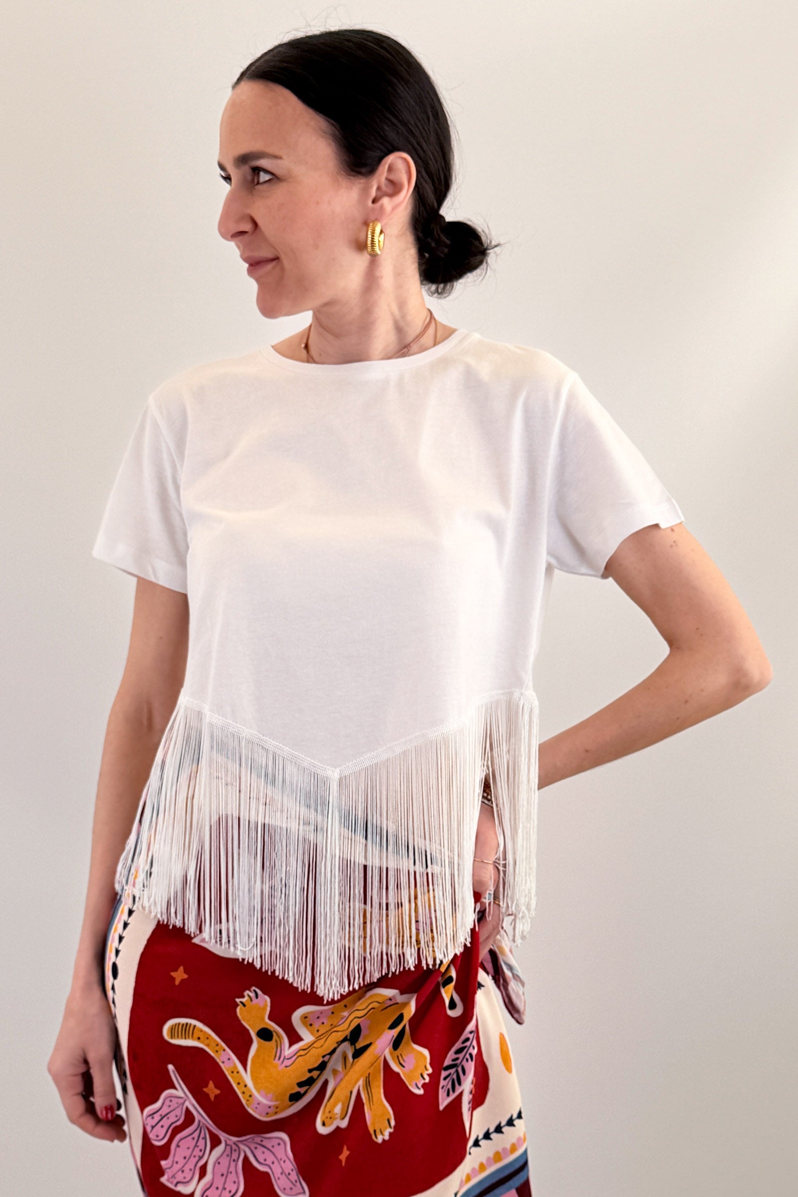 T-shirt con frange