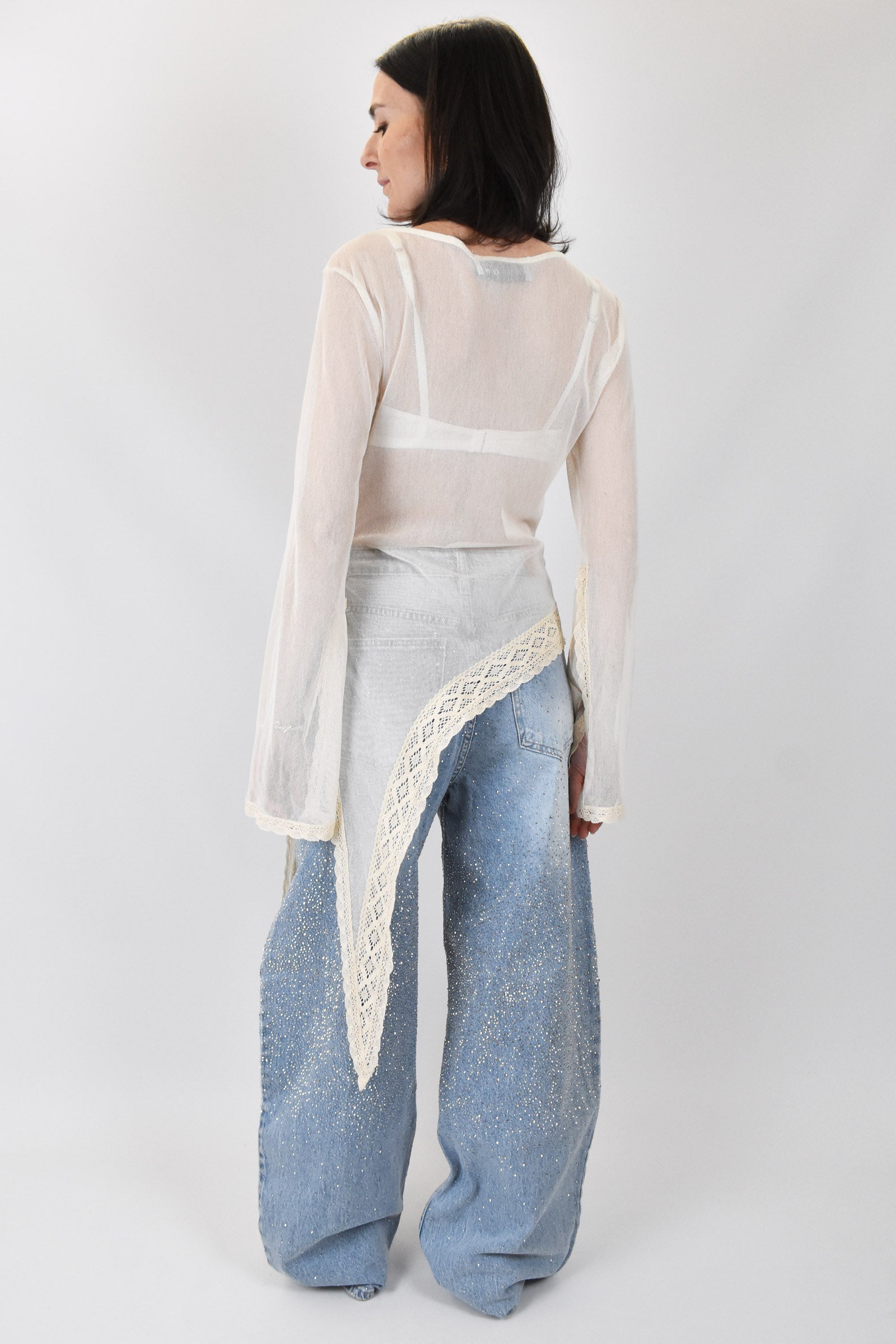 Top rete e pizzo asimmetrico