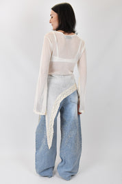 Top rete e pizzo asimmetrico