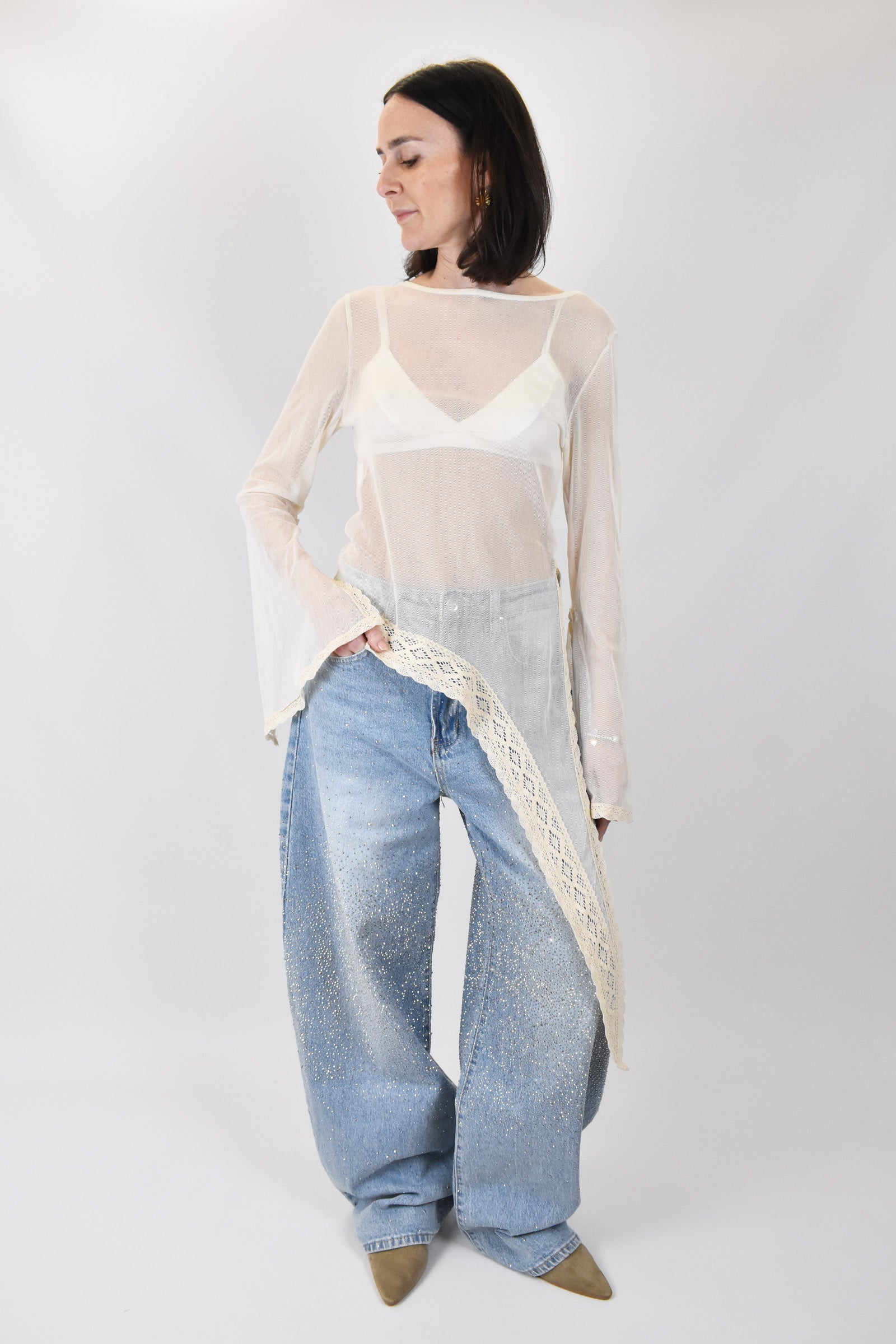 Top rete e pizzo asimmetrico