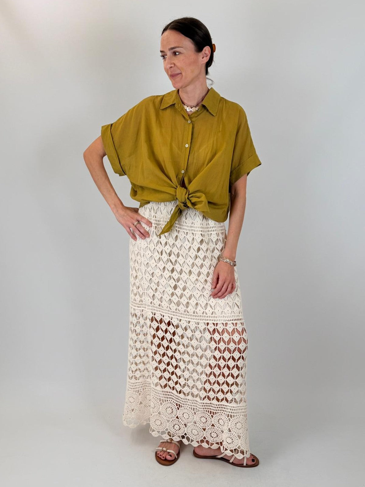 Camicia voile smanicata
