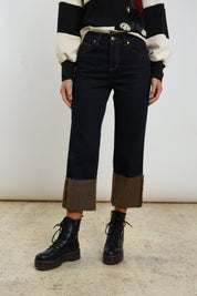 Jeans maxi risvolto