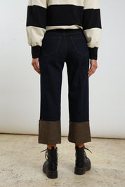 Jeans maxi risvolto