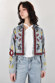 Giacchino denim con ricami