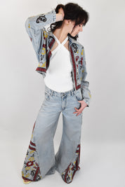 Giacchino denim con ricami