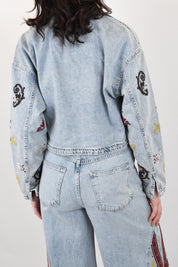 Giacchino denim con ricami