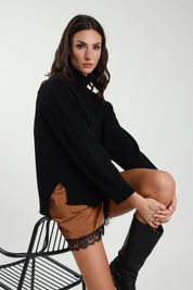 Lupetto cachemire con spacchi