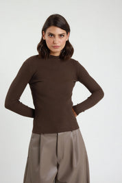 Maglia lupetto costina
