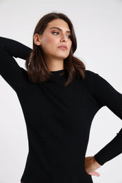Maglia lupetto costina