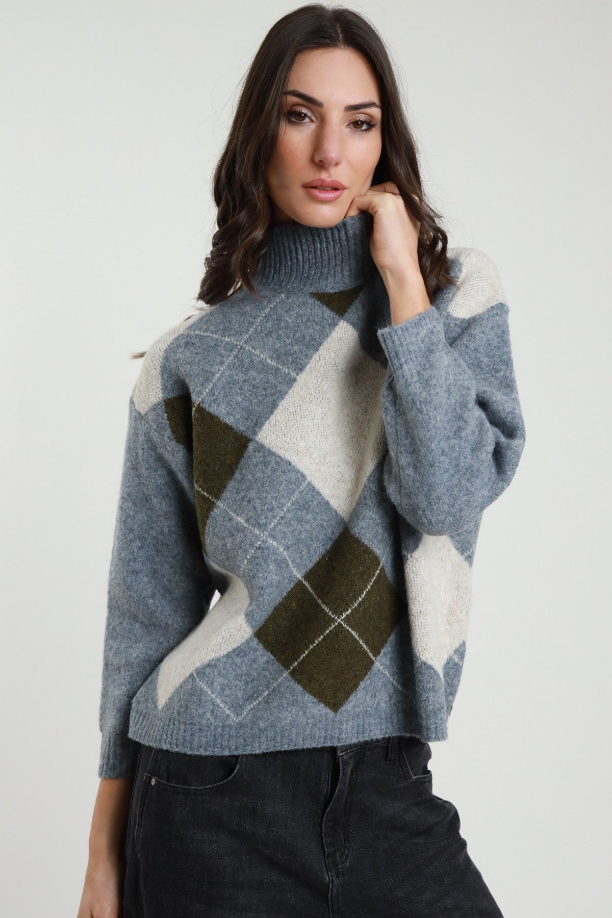 Maglia lupetto rombi