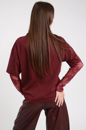 T-shirt manica pizzo