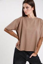T-shirt manica pizzo